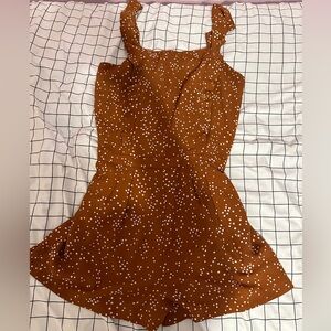 Monk & Lou Rust Orange/Brown Sleeveless Romper